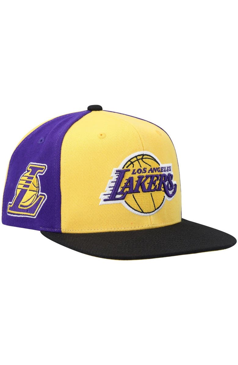 Mitchell & Ness Men's Mitchell & Ness Gold Los Angeles Lakers On The Block Snapback Hat, Main, color, 