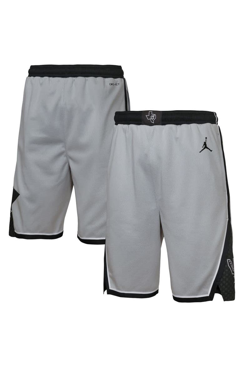 Youth Jordan Brand  Silver San Antonio Spurs Authentic Statement Edition Swingman Shorts, Main, color, Silver