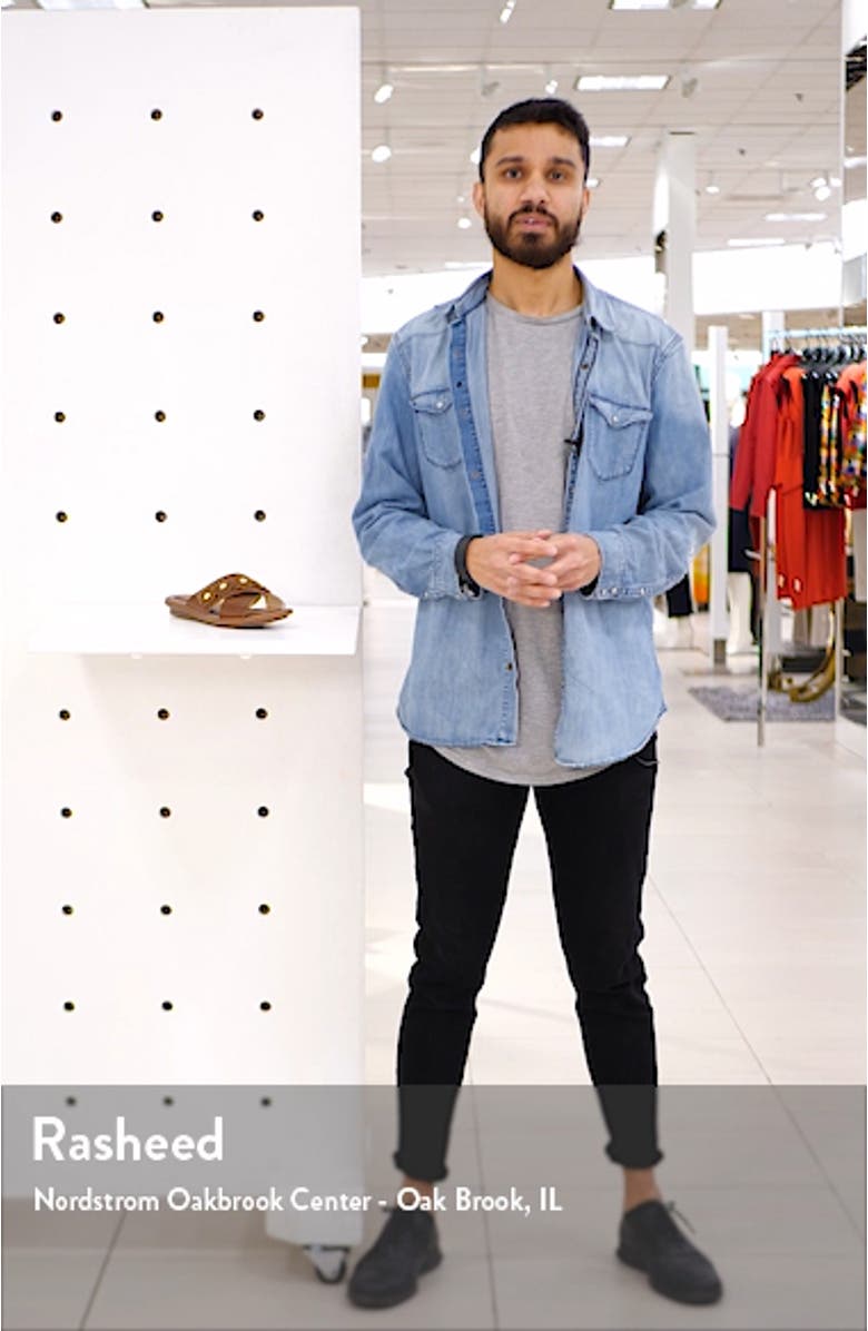 Olive X-Band Slide Sandal, sales video thumbnail