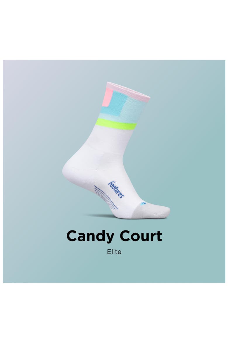 Elite Light Cushion Mini Crew Sock  Sport Sock with Targeted Compression, Alternate, color, Candy Court
