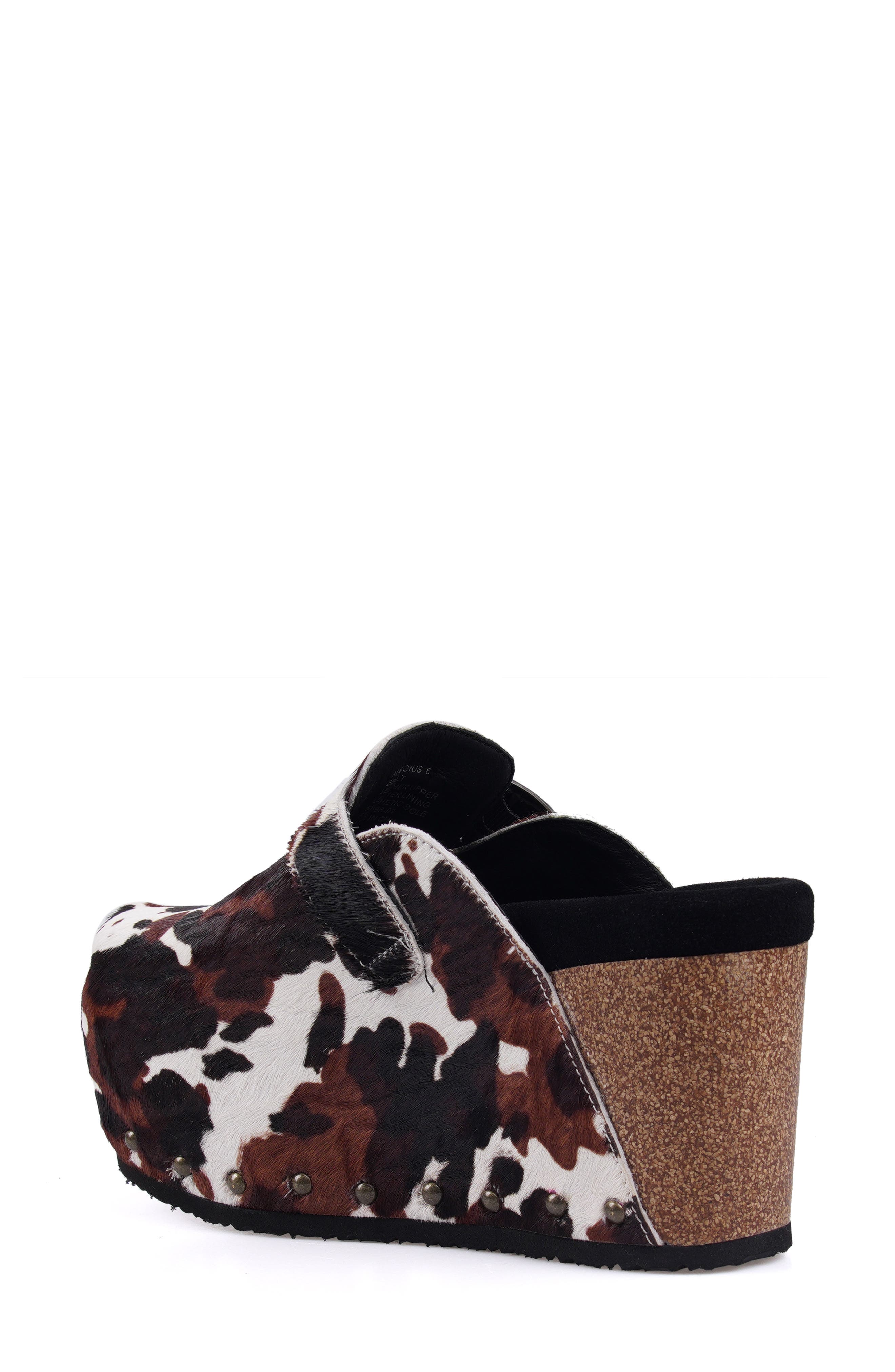 ZIGI Cuna Platform Clog, Alternate, color, Black Brown Calf Hair
