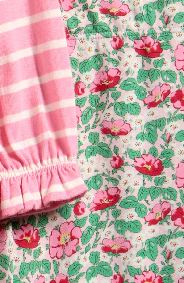 Mini Boden Kids' Stripe Cotton Tunic Top & Floral Leggings Set, Alternate, color, 