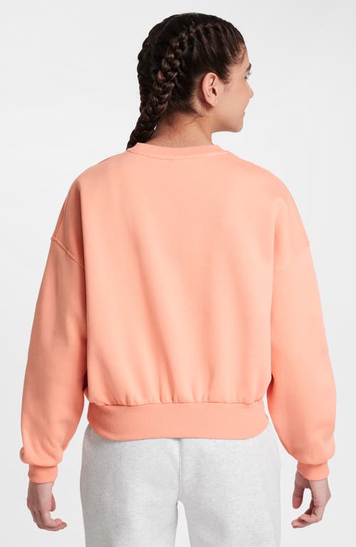 Nike Women's  Sportswear Club Fleece Girls' Boxy Crew-neck Sweatshirt In Orange