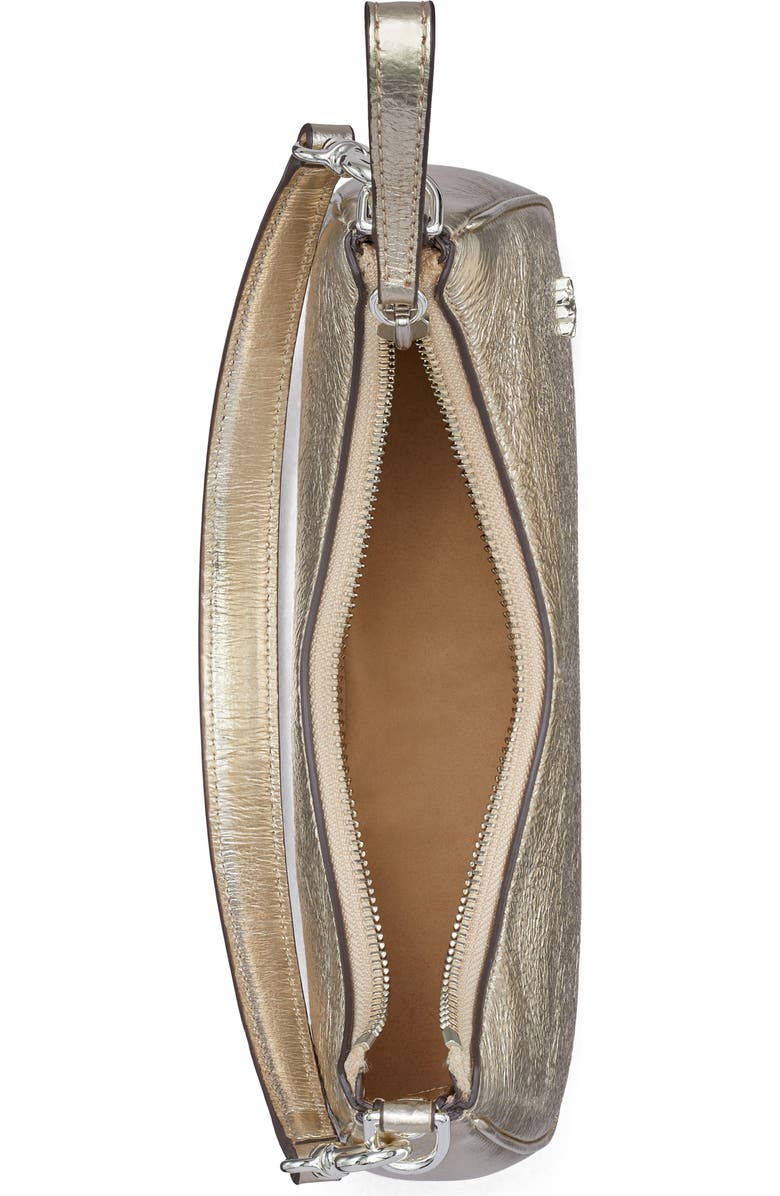 Tory Burch 151 Mercer Metallic Small Crescent Bag, Alternate, color,