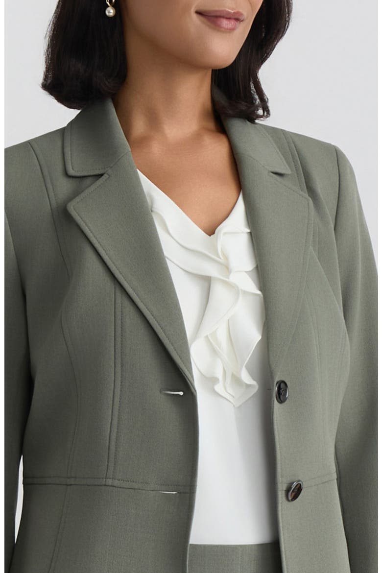 Seamed Stretch Crepe Jacket, Alternate, color, DARK SEA STONE