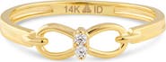 DEVATA Infinity Ring in 14K Gold Featuring Cubic Zirconia