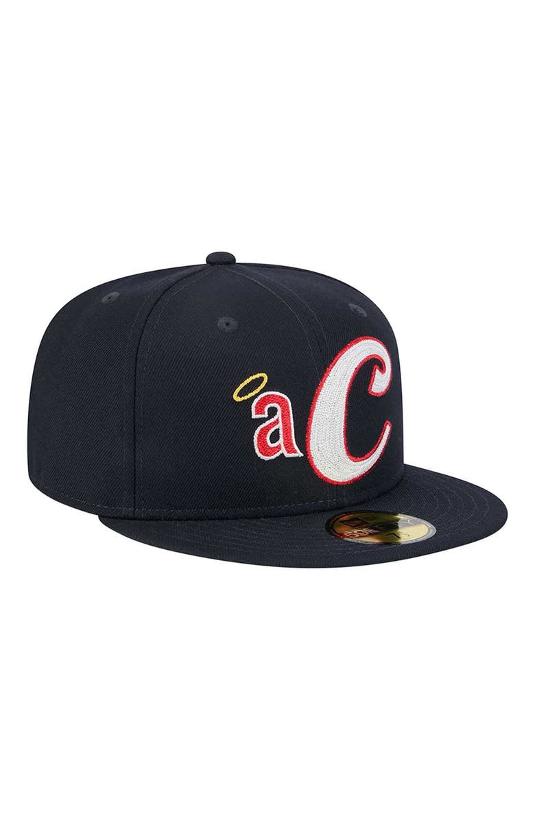 New Era Men's New Era Navy California Angels Cooperstown Collection Duo Logo 2.0 59FIFTY Fitted Hat, Alternate, color, Navy