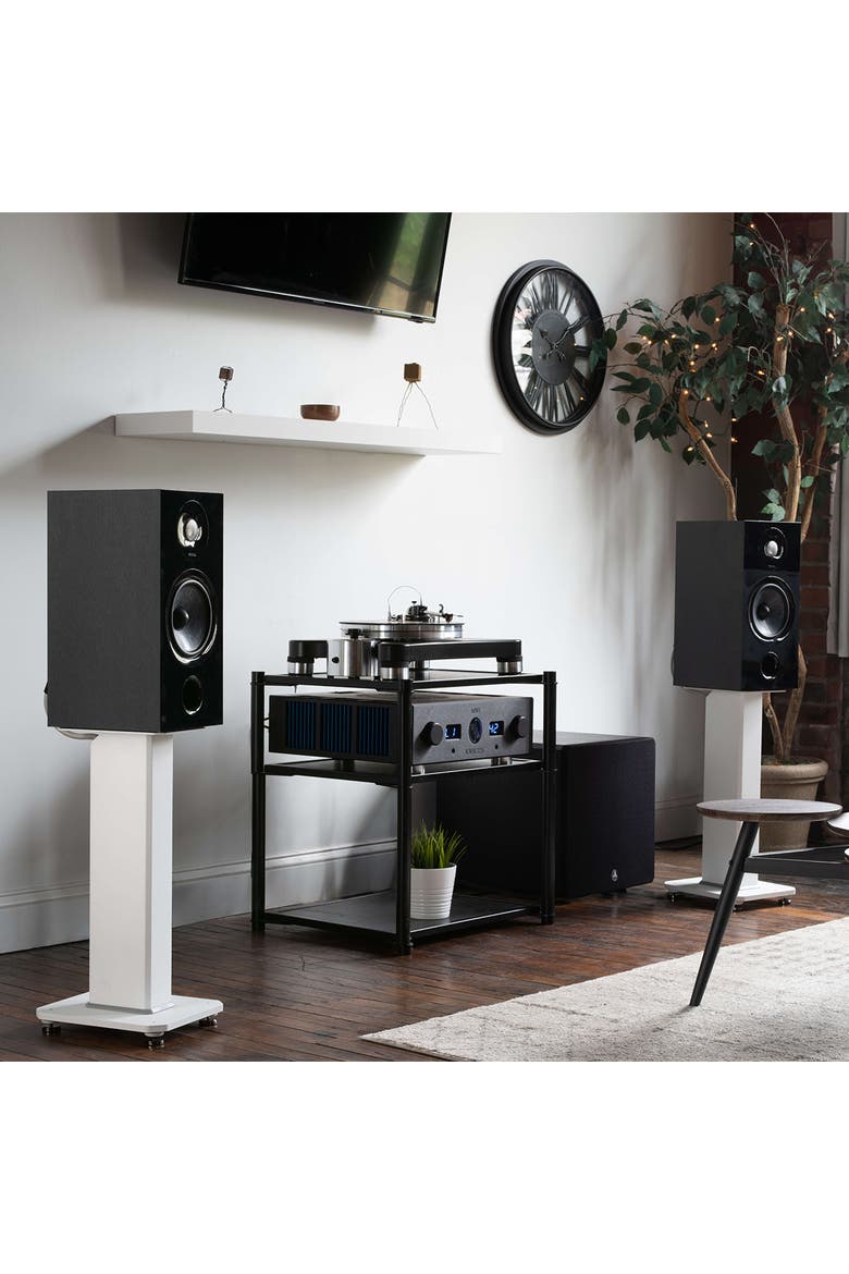 SX22 22" Tall Fillable Speaker Stands with Isolation Feet - Pair, Alternate, color, White