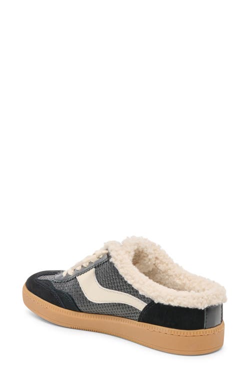 Dolce Vita Notice Slide Plush Sneakers Black Woven Leather In Black