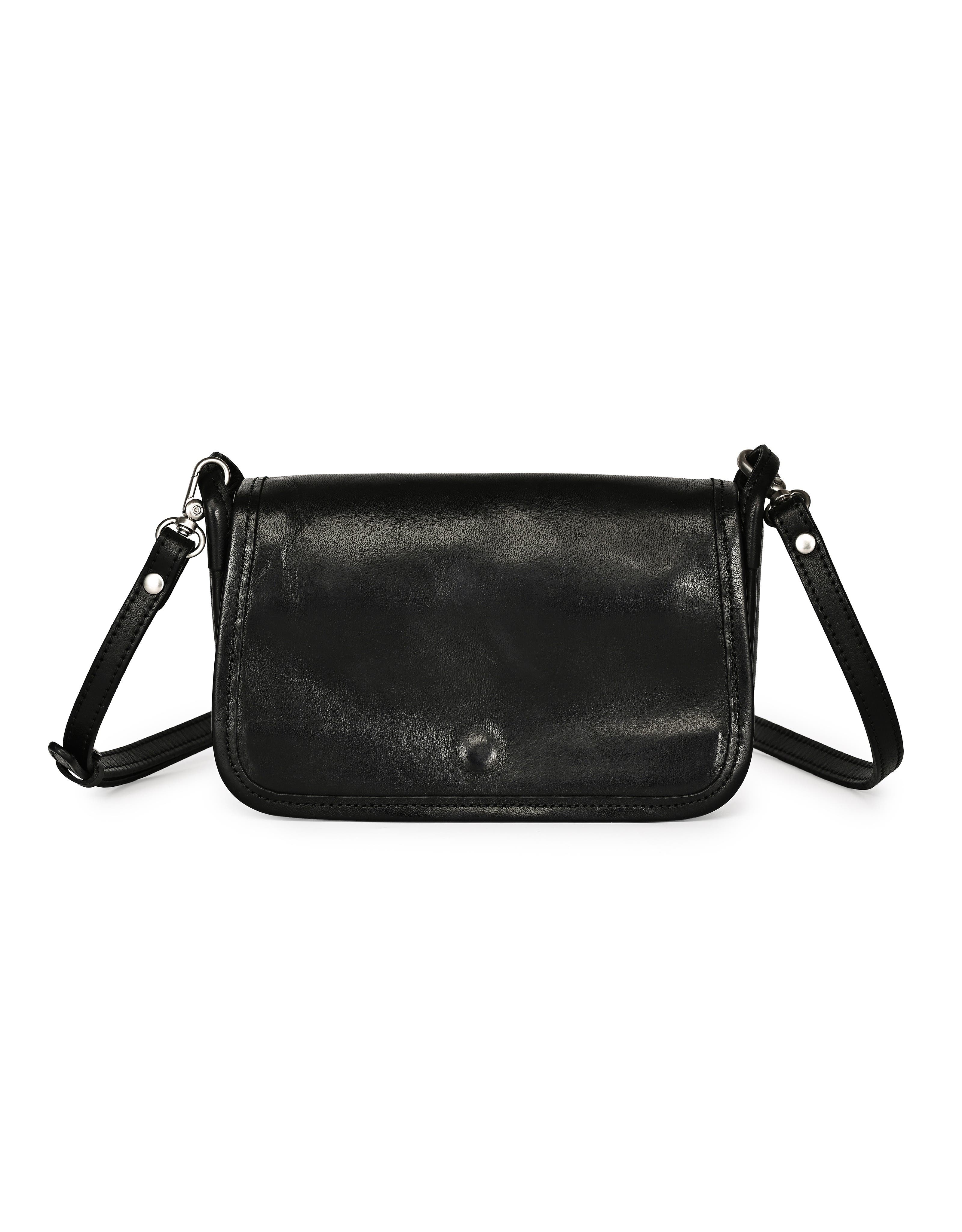 OLD TREND Pansy Genuine Leather Slim Everyday Mini Crossbody, Main, color, Black