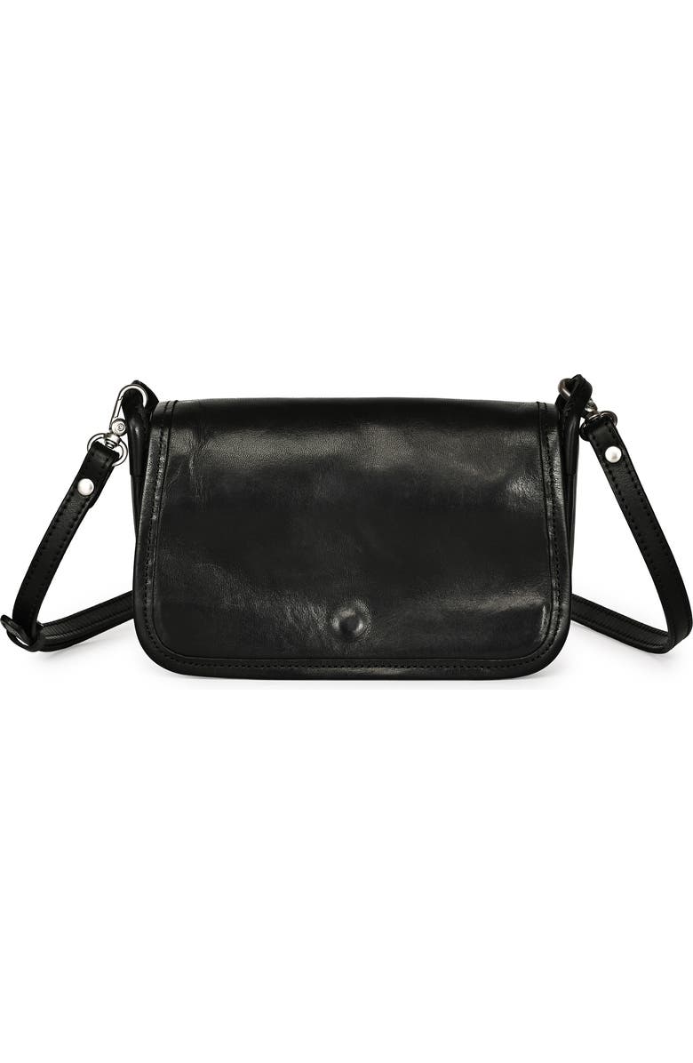 OLD TREND Pansy Genuine Leather Slim Everyday Mini Crossbody, Main, color, Black