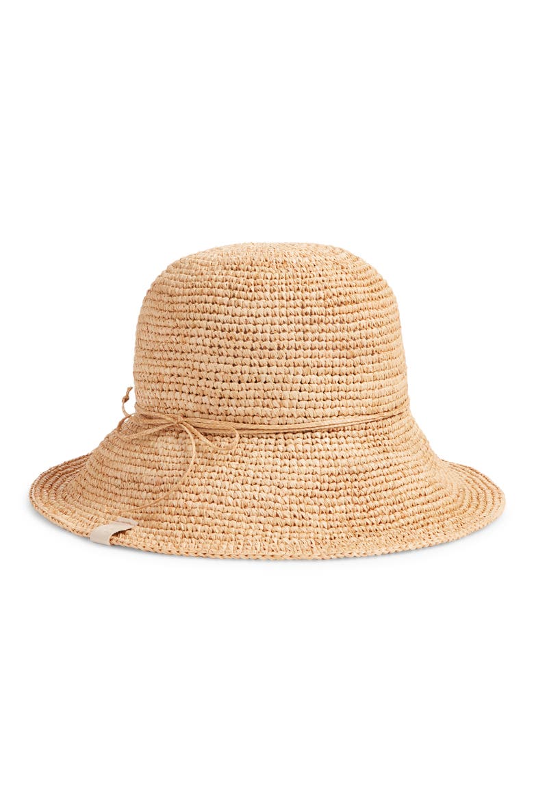 Woven Raffia Bucket Hat, Main, color, NATURAL