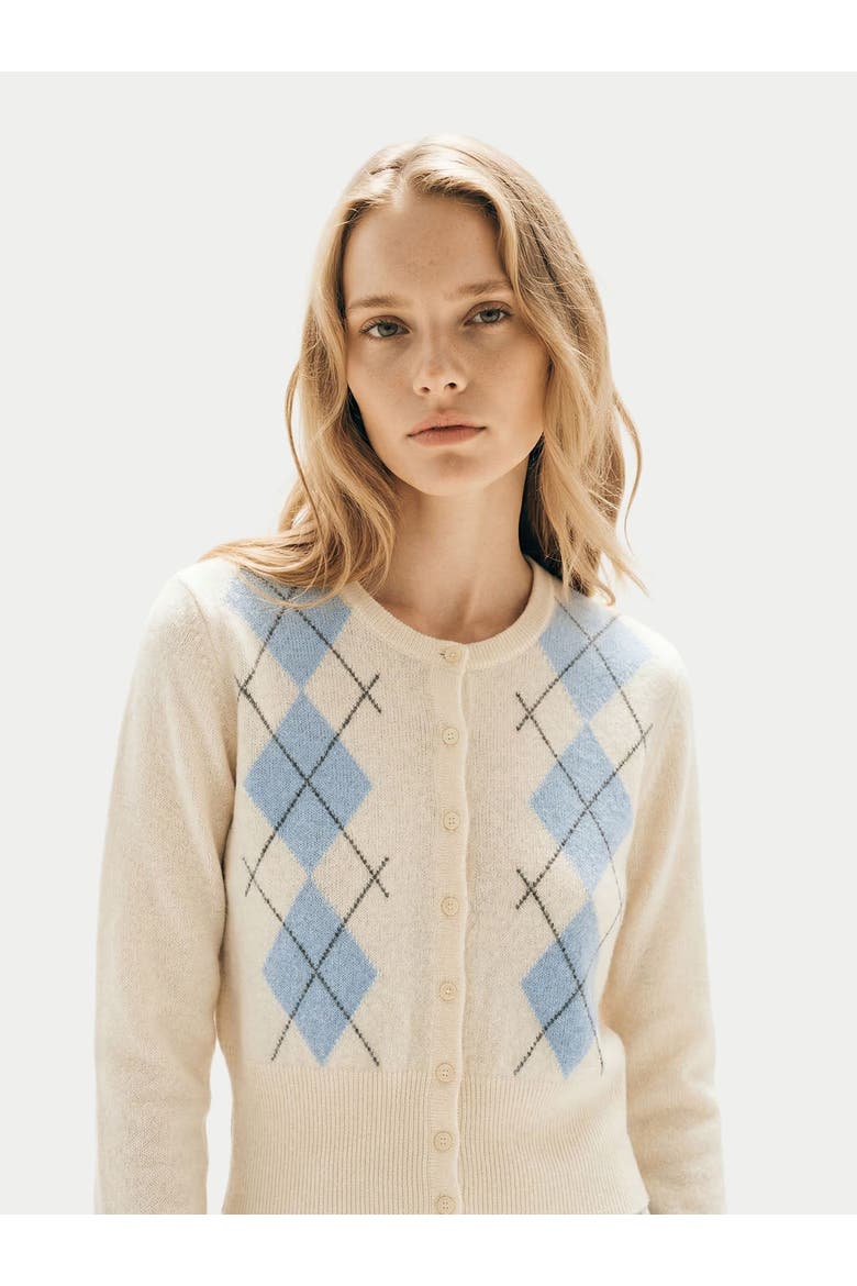 Cashmere Argyle Cardigan, Alternate, color, coconut-milk