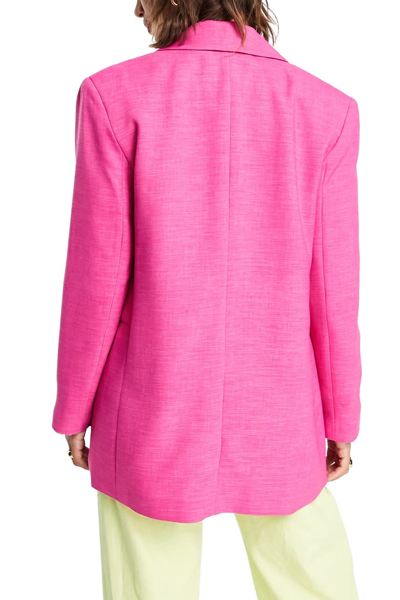 Bold Shoulder Double Breasted Blazer, Alternate, color, BRIGHT PINK