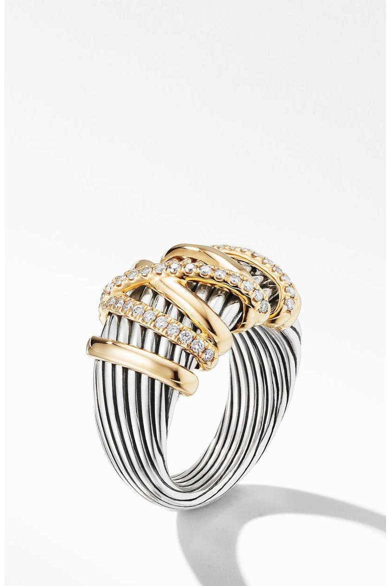 Helena Statement Ring with 18K Gold and Diamonds, Alternate, color, GOLD/ SILVER/ DIAMOND