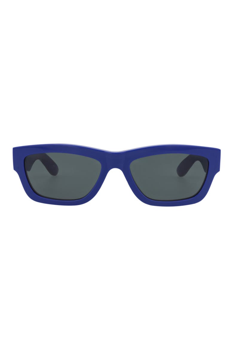 56mm Square Sunglasses, Main, color, BLUE BLUE BLUE