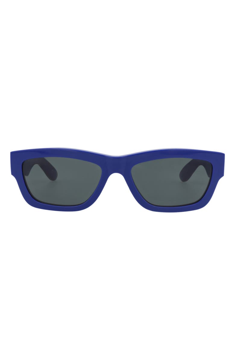 McQueen 56mm Square Sunglasses, Main, color, Blue Blue Blue