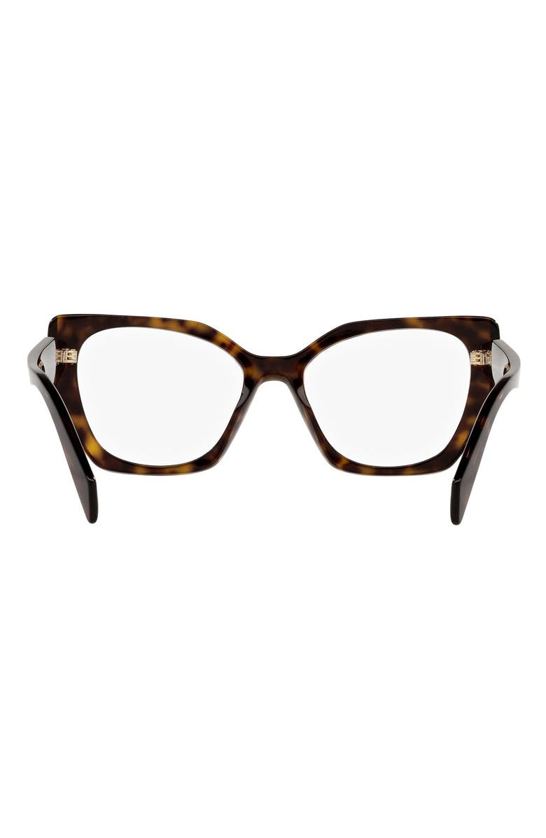 Prada 54mm Square Optical Glasses, Alternate, color, Tortoise