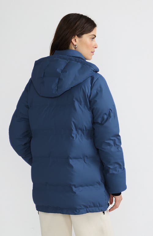 Lands' End Plus Size Squall Insulated Slicker Puffer Jacket In Light Indigo Blue