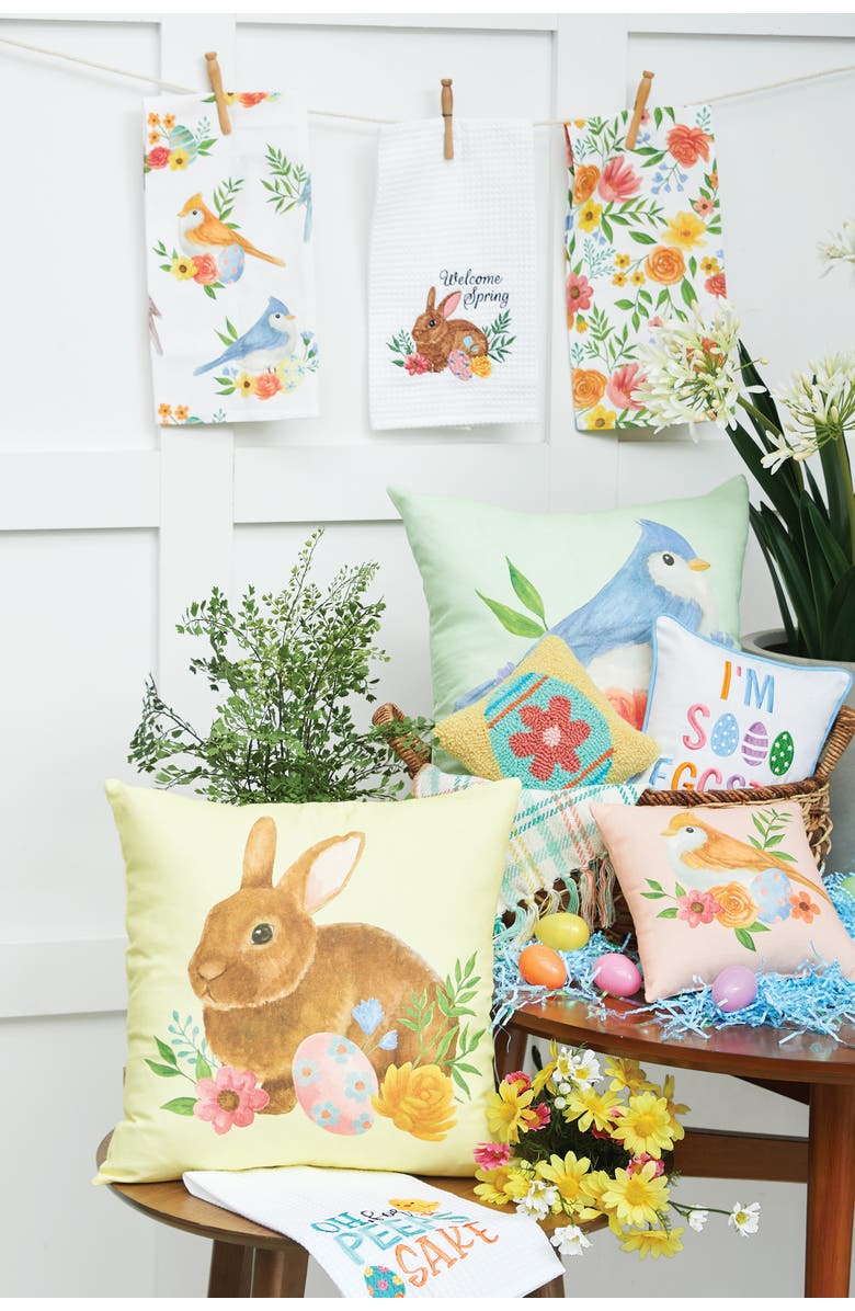 C&F Home "Oh For Peeps Sake" Easter Egg & Chick Spring Theme Kitchen Dishtowel, Alternate, color, White