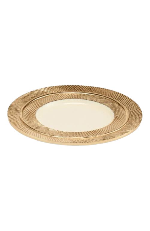 Lunares Feather Plates Gold/oyster In Gold
