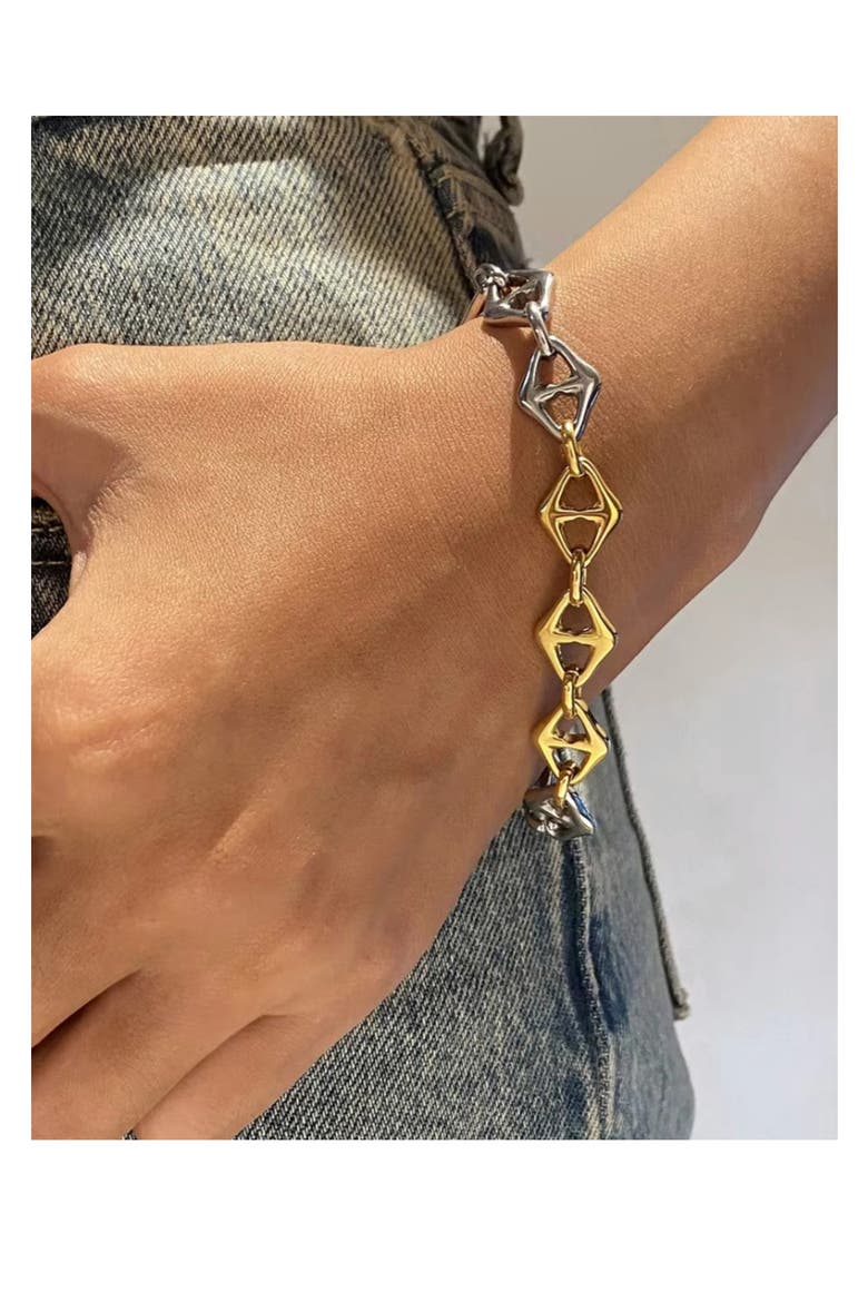 Mixed Metallic Mariner Link Bracelet, Alternate, color, GOLD/ SILVER