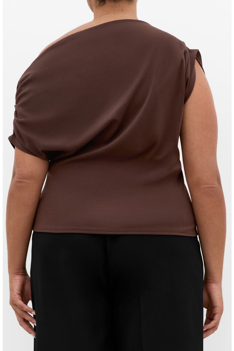 Imani One-Shoulder Top, Alternate, color, CHOCOLATE