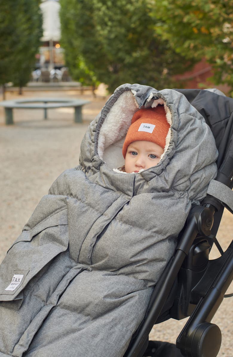 7 A.M. Enfant 212 evolution<sup>®</sup> Extendable Stroller & Car Seat Waterproof Footmuff, Alternate, color, Heather Grey