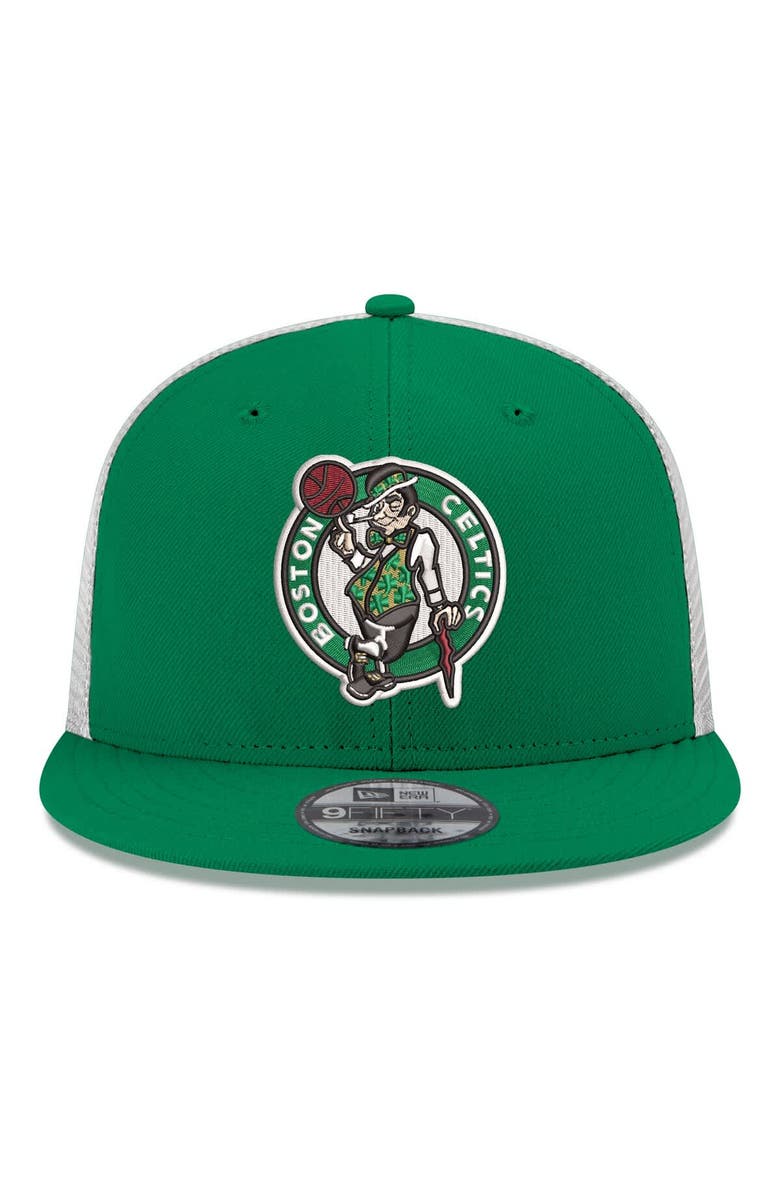 New Era Men's New Era Kelly Green Boston Celtics Core Logo Meshback 9FIFTY Snapback Hat, Alternate, color, Kelly Green