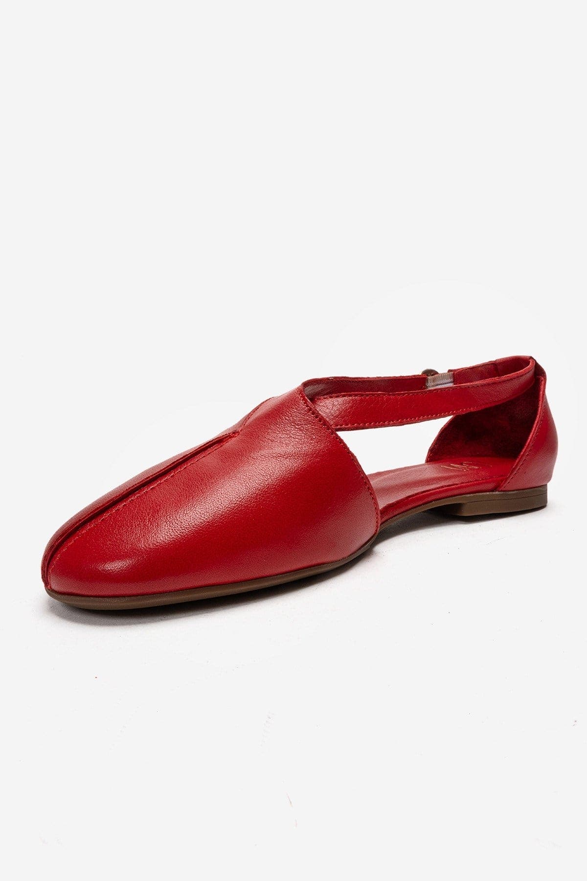 Forever & Always Shoes Fable Leather Side Cut Ballet Flat, Alternate, color, Red