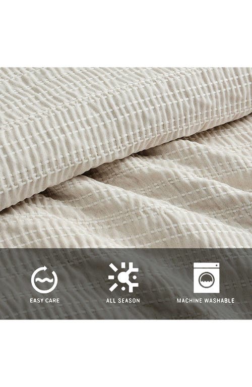 Kenneth Cole Reaction Stitched Gauze Yarn Dye Jacquard Duvet & Sham Set In Neutral