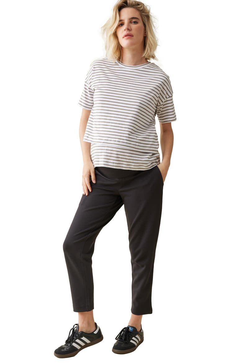 Essential Ponte Maternity Pants, Alternate, color, BLACK