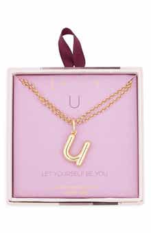 Lowercase Initial Bubble Pendant Necklace