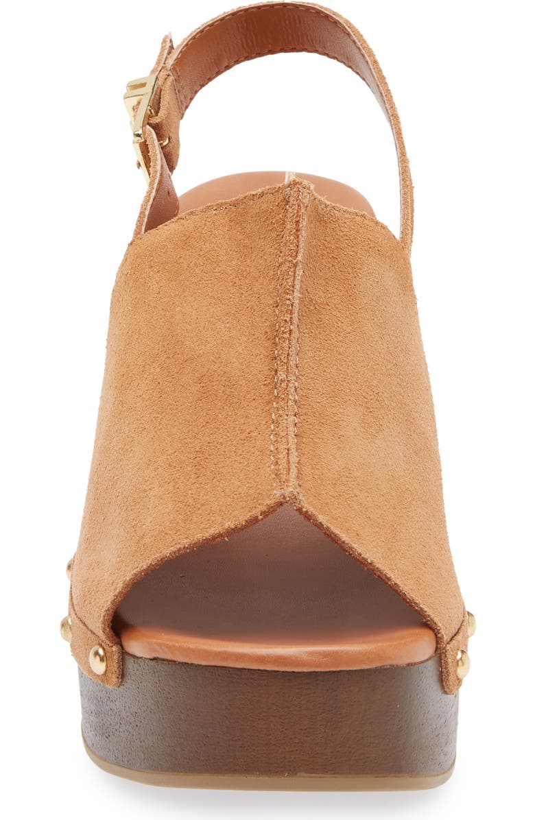 Bottero Slingback Peep Toe Platform Sandal, Alternate, color, Castanho