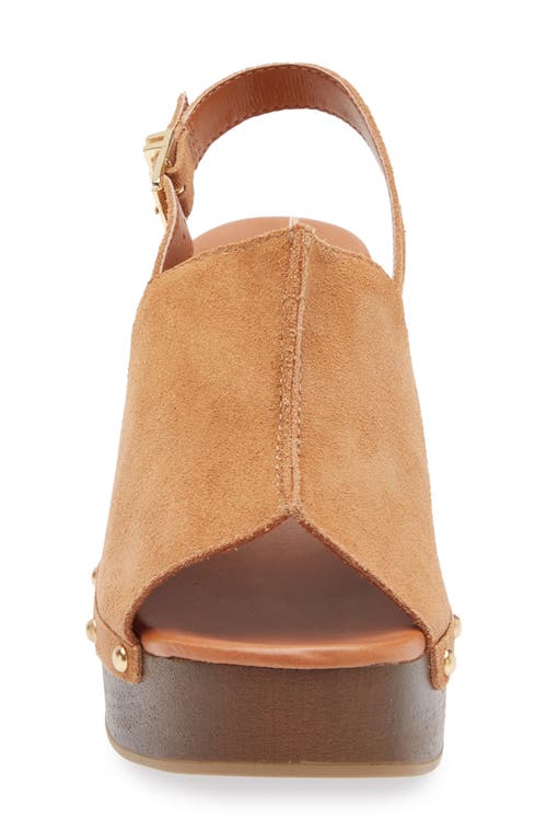 Bottero Slingback Peep Toe Platform Sandal In Brown