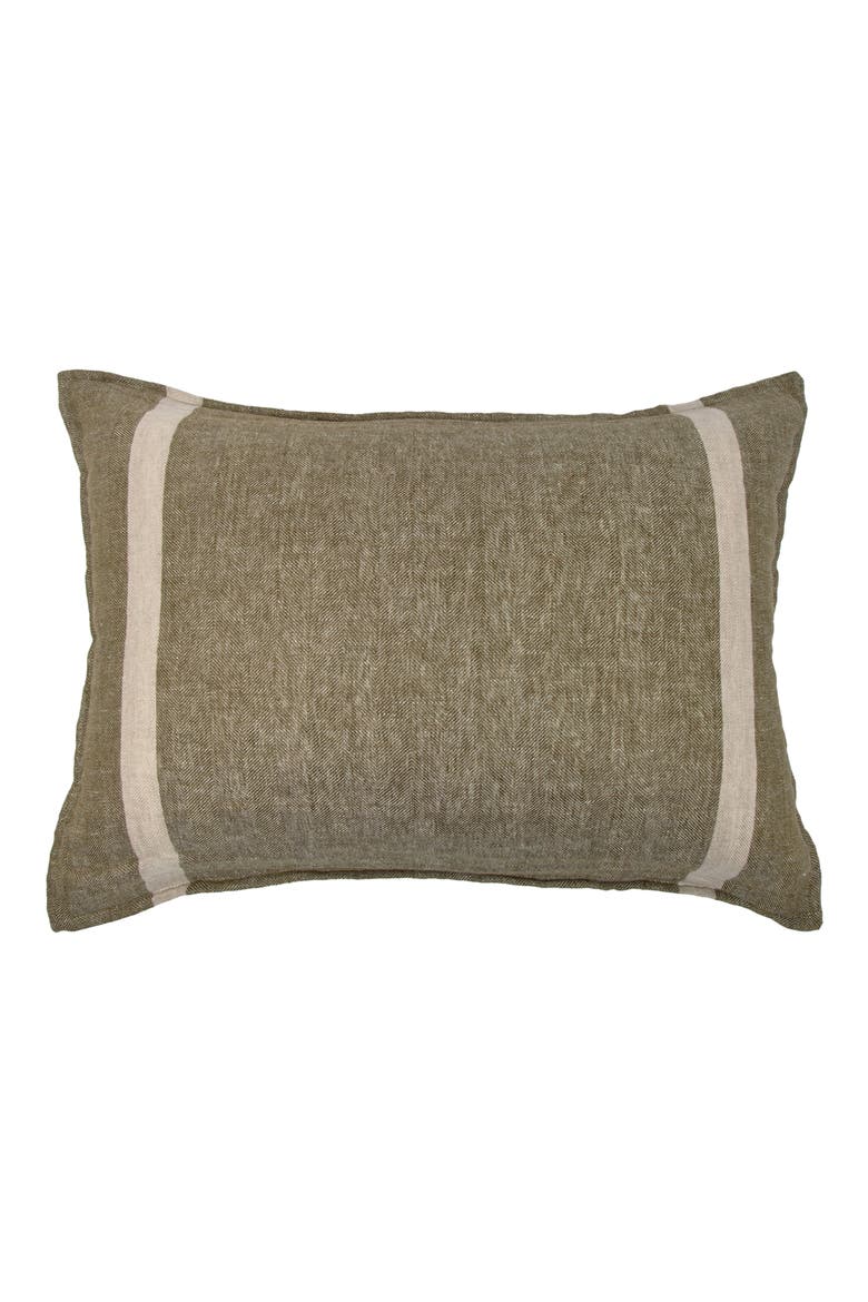 Rory Linen Big Accent Pillow, Main, color, MOSS/ FLAX
