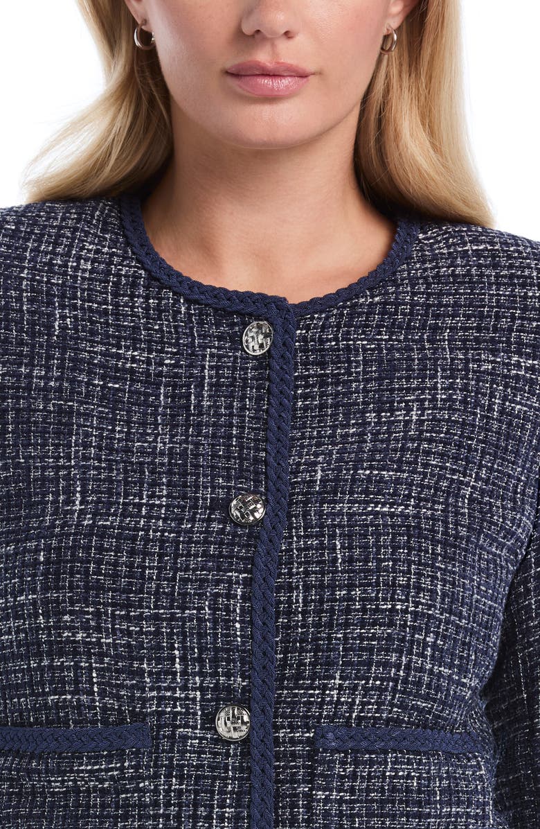 Laundry by Shelli Segal Patch Pocket Tweed Jacket, Alternate, color, Peacoat