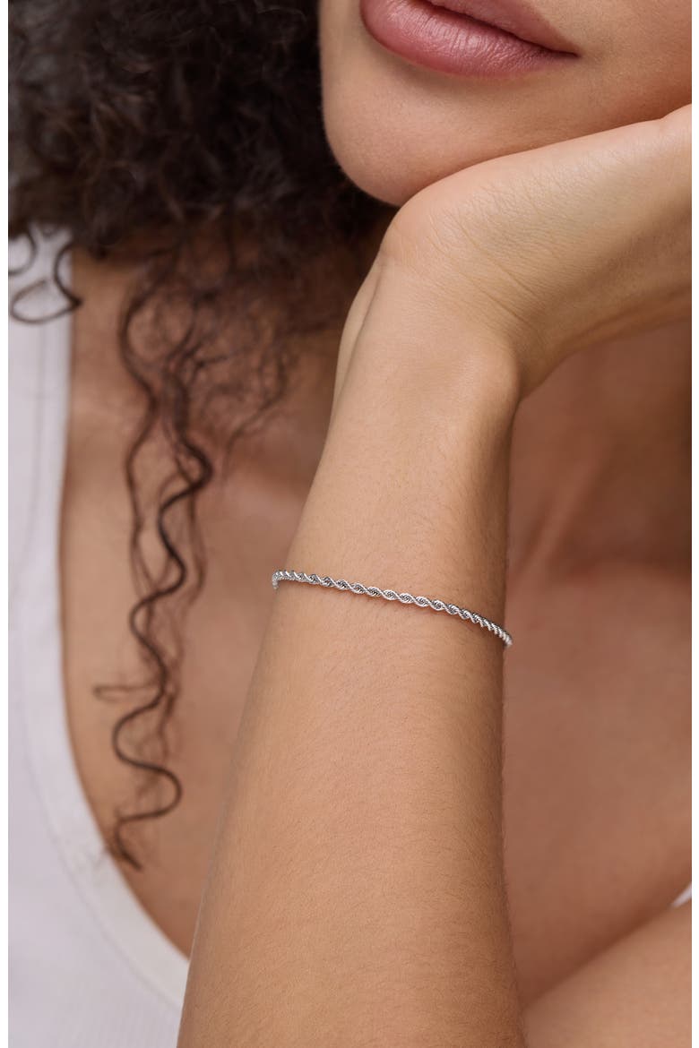14K Gold Rope Chain Bracelet (Nordstrom Exclusive), Alternate, color, 14K WHITE GOLD