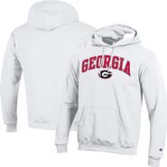 Champion Men's Champion  White Georgia Bulldogs Arched Logo Fleece Pullover Hoodie