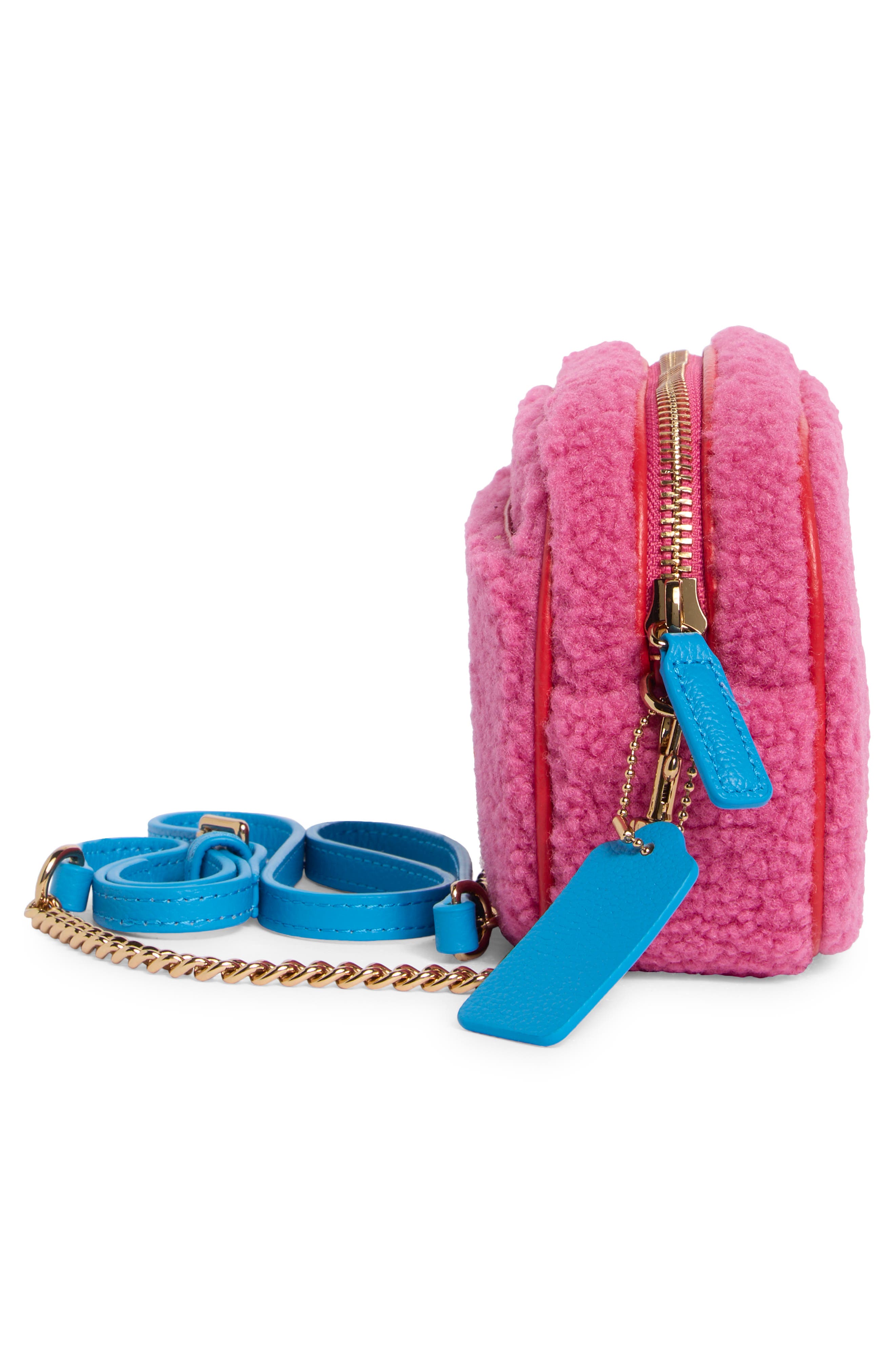 Kurt Geiger London Chiswick High Pile Fleece Camera Bag, Alternate, color, 