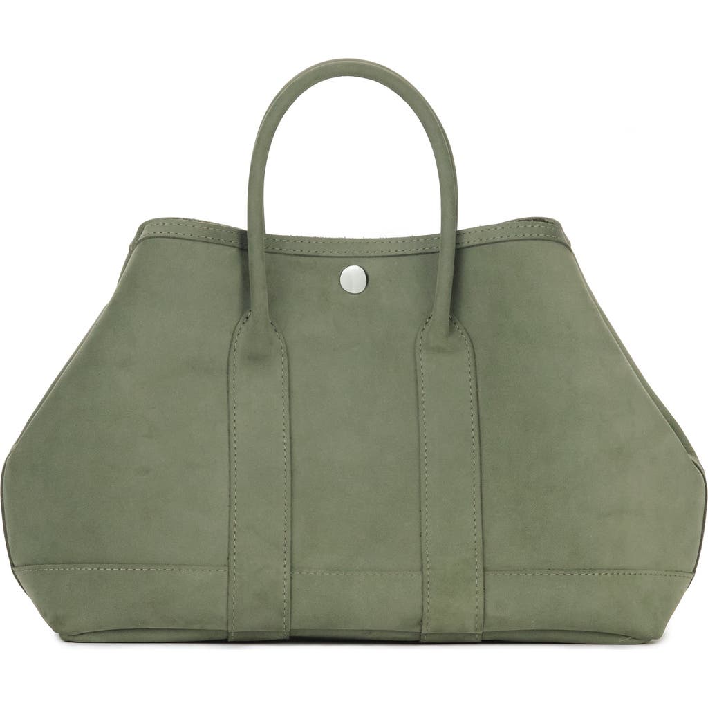 Ezra Arthur Audrey American Steer Leather Top Handle Bag In Moss