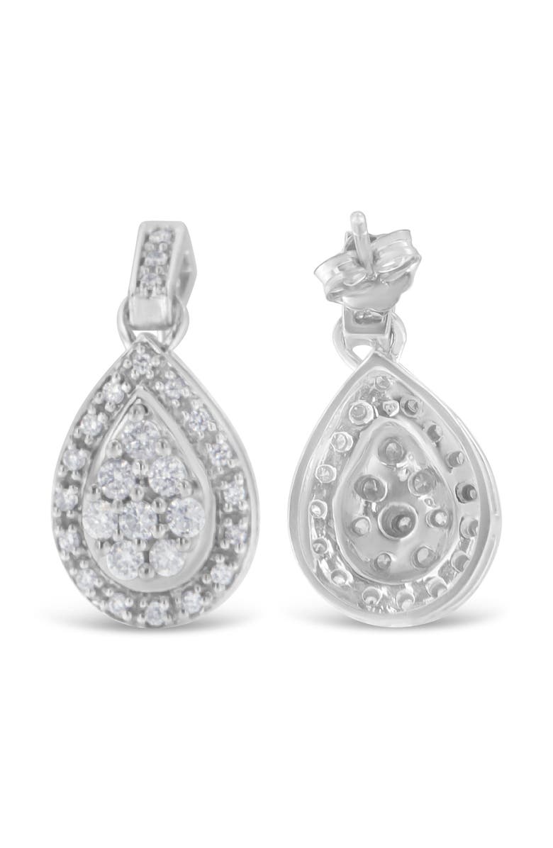 Haus of Brilliance 10k White Gold Round Diamond Earrings, Alternate, color, White