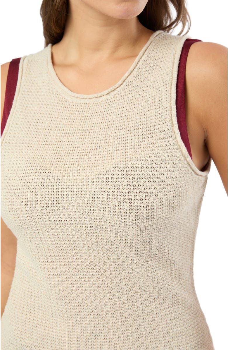 Onia Linen Knit Scoop Back Mini Dress, Alternate, color,