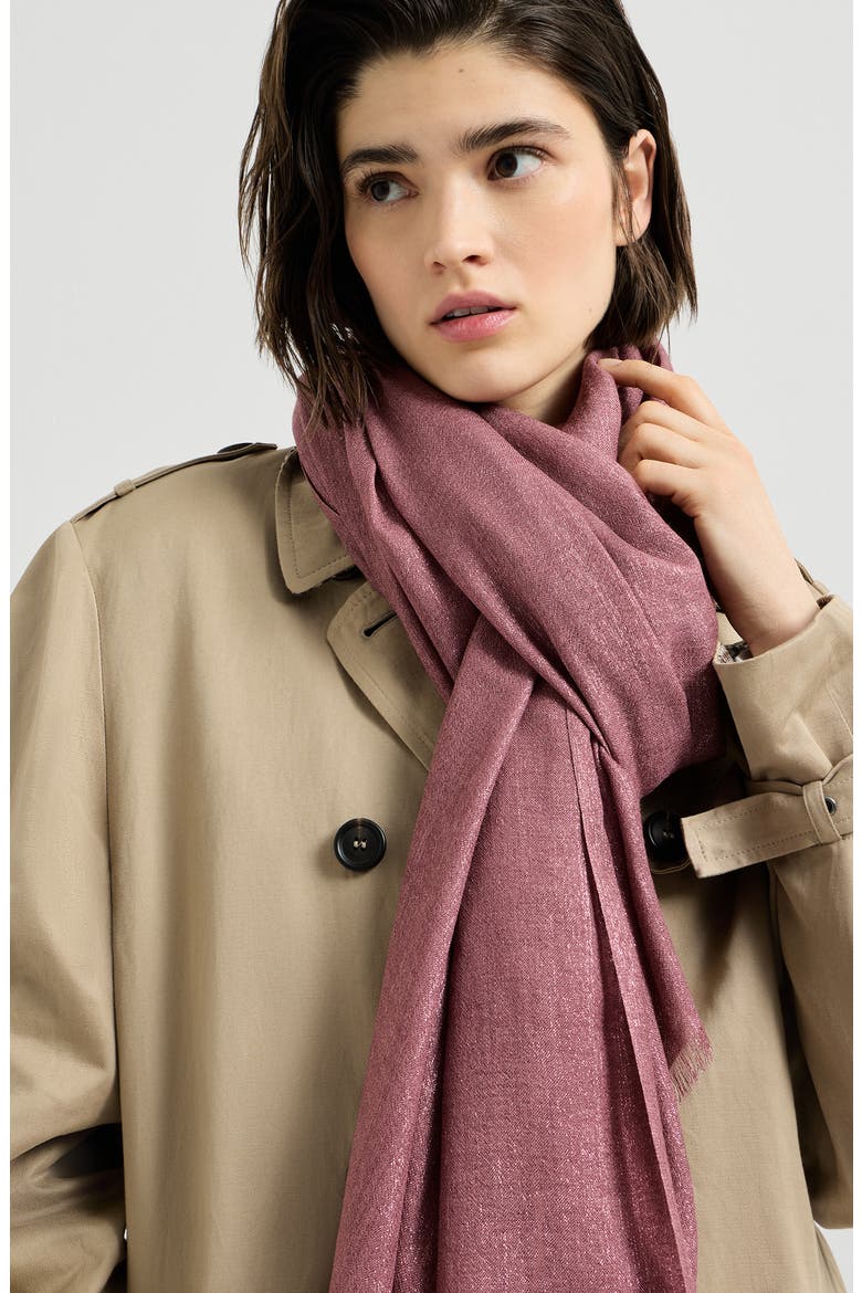 Cashmere and silk scarf, Alternate, color, Purple
