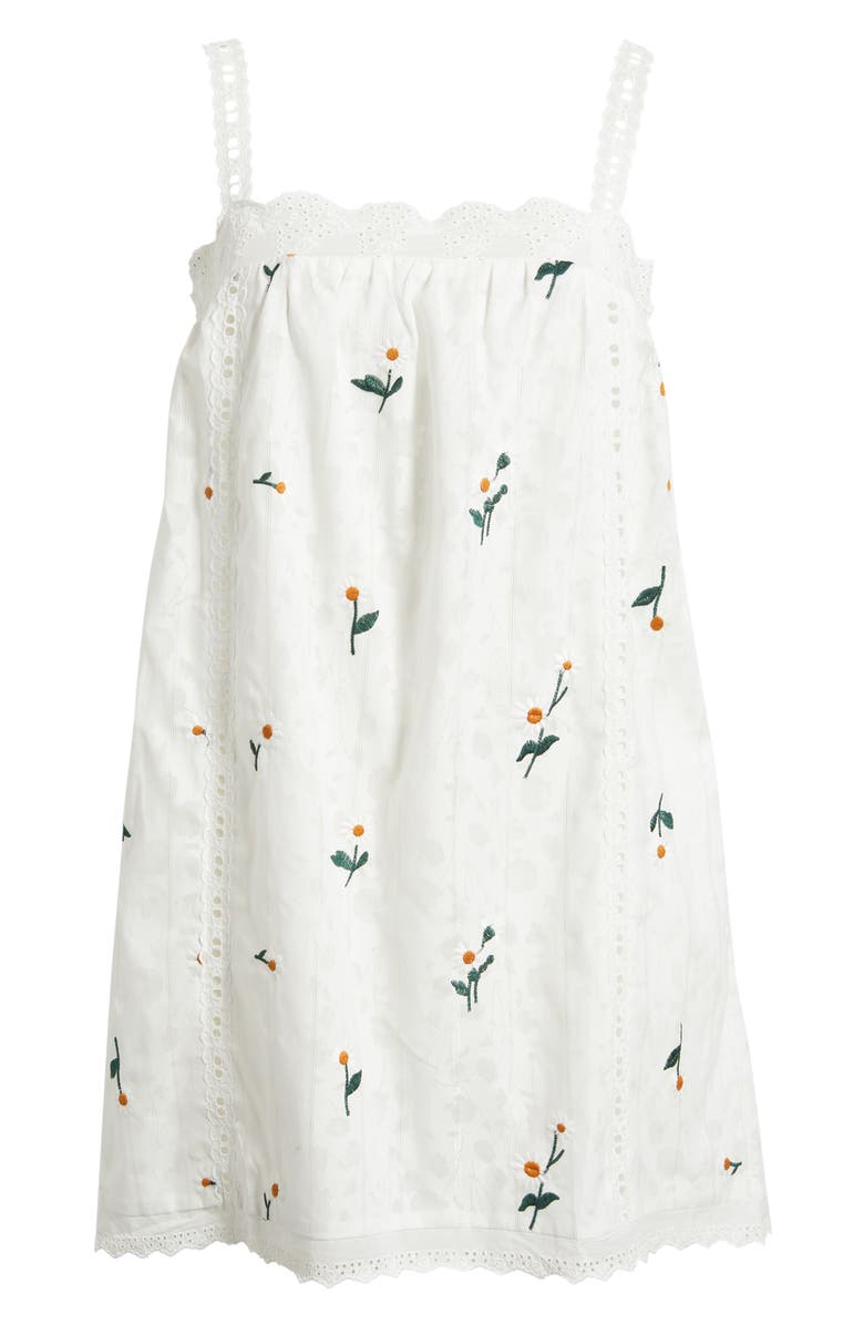 Line & Dot Marguerite Embroidered Eyelet Sleeveless Minidress, Alternate, color, Ivory Multi