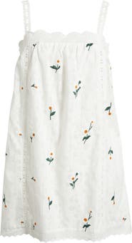 Line & Dot Marguerite Embroidered Eyelet Sleeveless Minidress