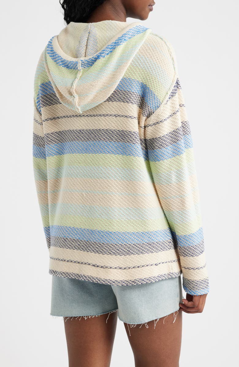 Rip Curl Revival Stripe Knit Poncho, Alternate, color, Blue