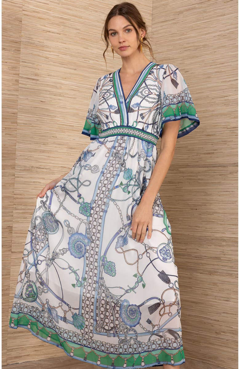 Hale Bob Neve Chiffon Dress, Alternate, color, Blue