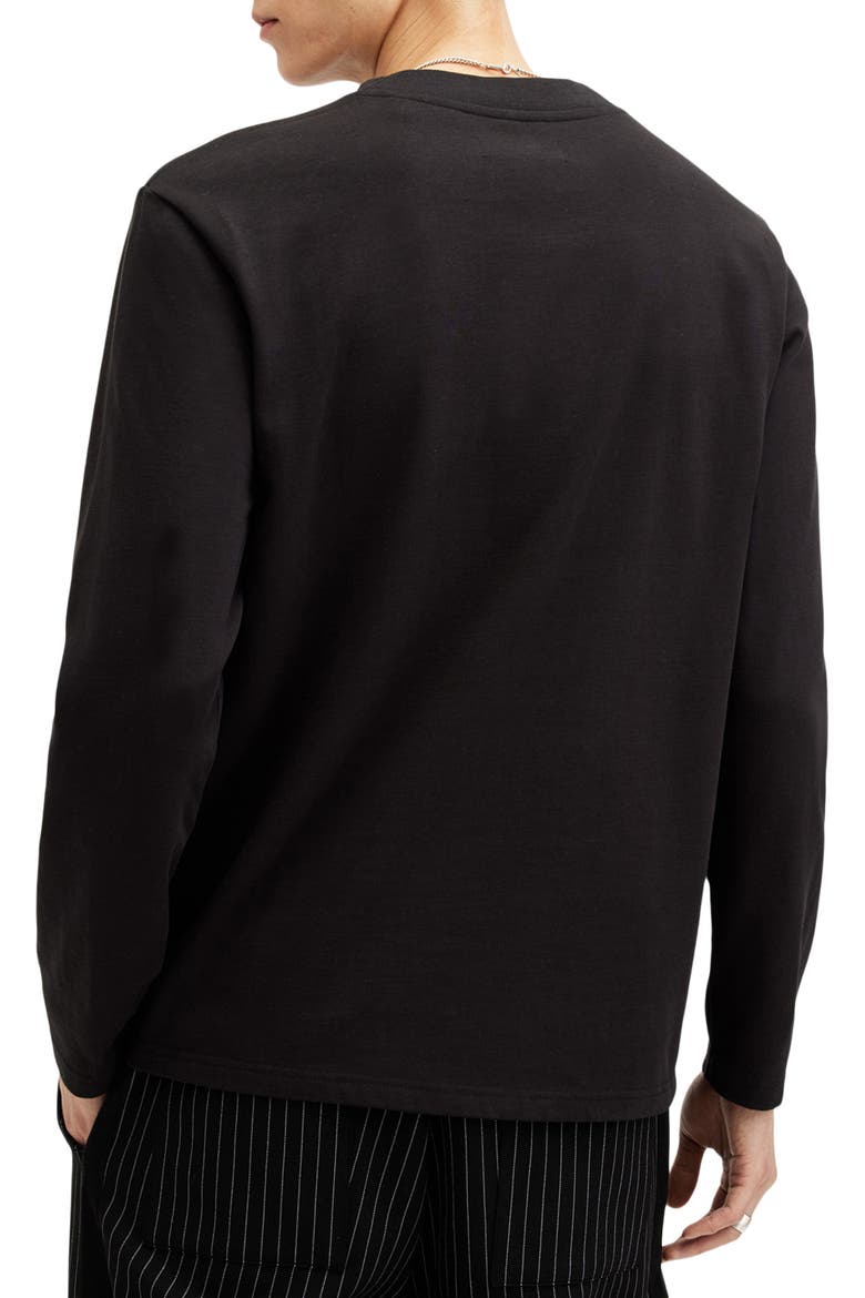 Long Sleeve Cotton T-Shirt, Alternate, color, JET BLACK