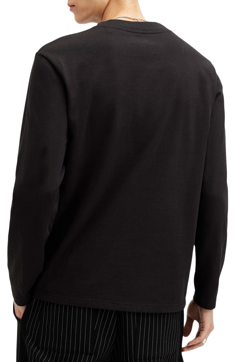 AllSaints Long Sleeve Cotton T-Shirt, Alternate, color, Jet Black